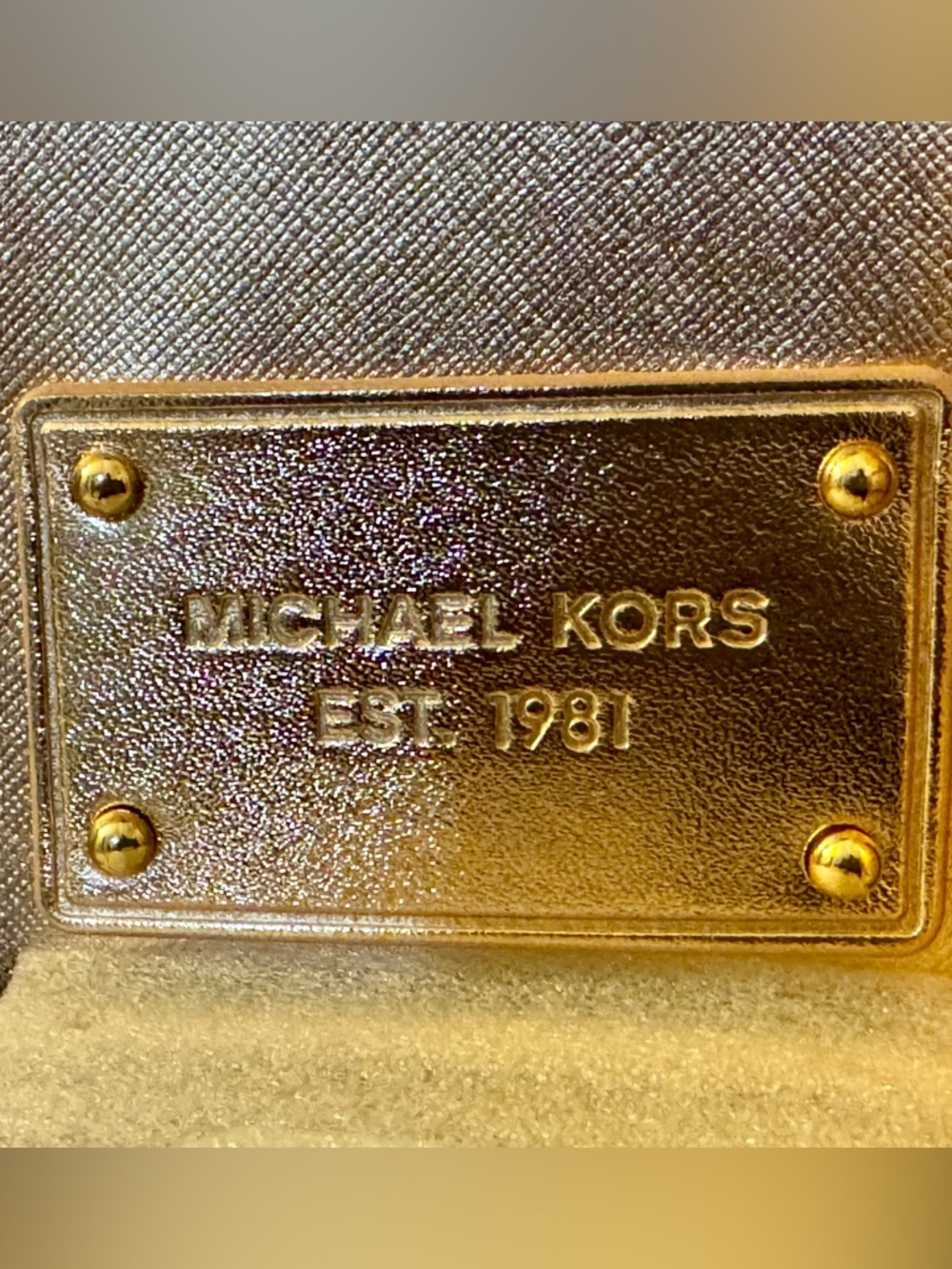 New! Authentic Michael Kors Metallic Rose Gold Tote Bag with Tassel - Picture 2 of 3
